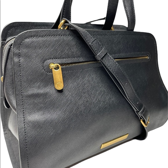 Marc by Marc Jacobs | Luna Saffiano Alaina Satchel Bag in Black - Picture 2 of 10